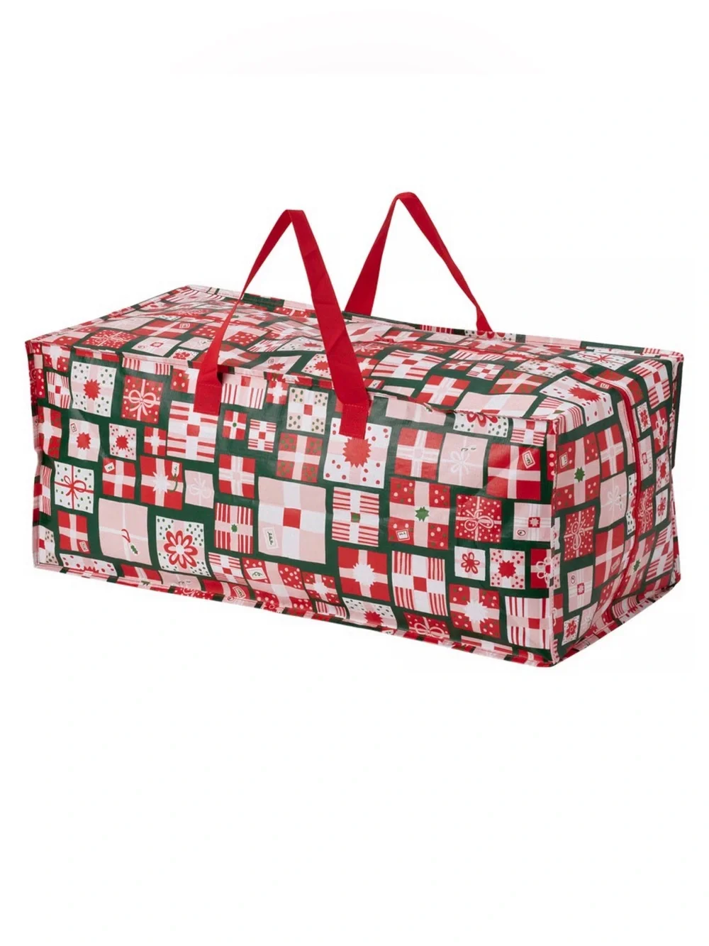 Holiday Gift Storage Bag – Red & Green Christmas Print